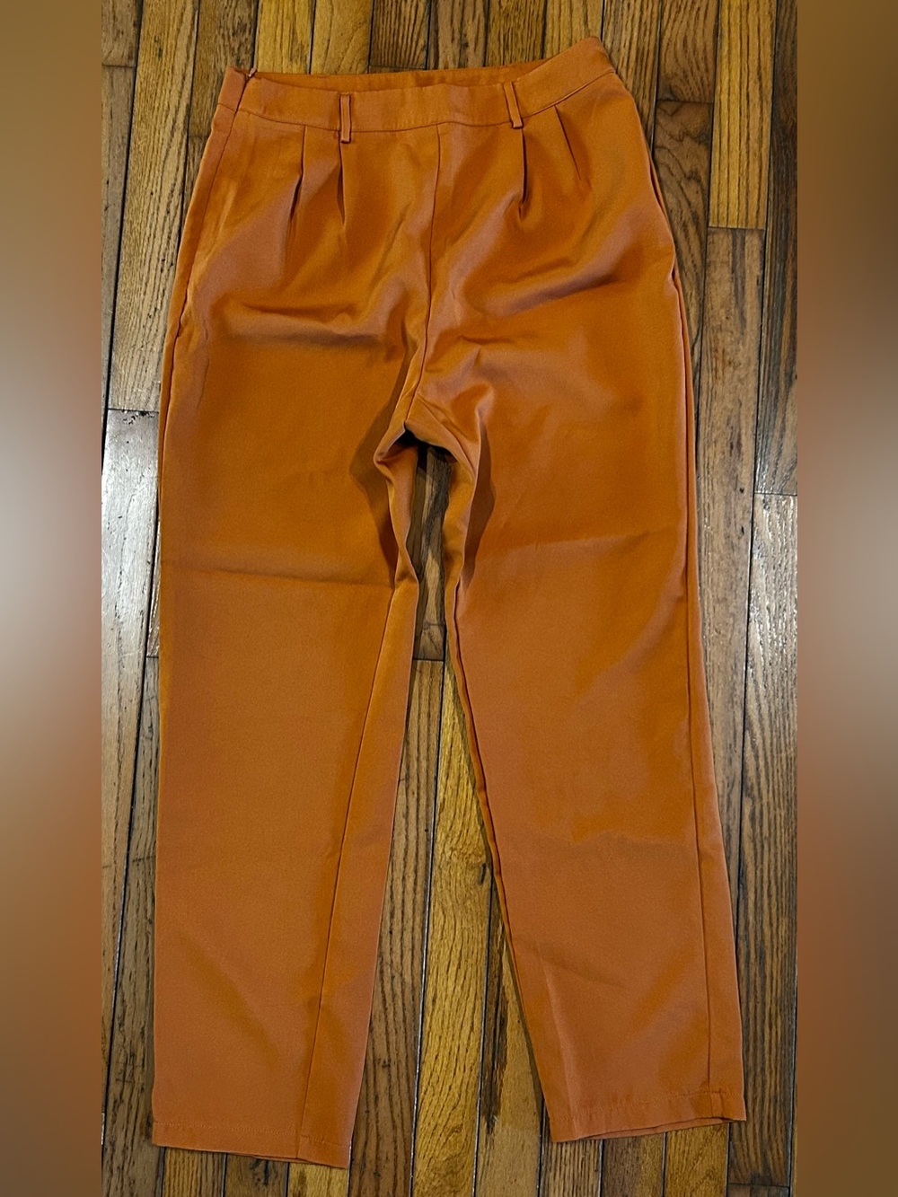 SHEIN Women’s Size M US 6 Burnt Orange Pleated High Waist Tapered Pants